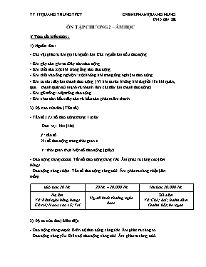 Vật lý 9 - Ôn tập chương 2  Âm học